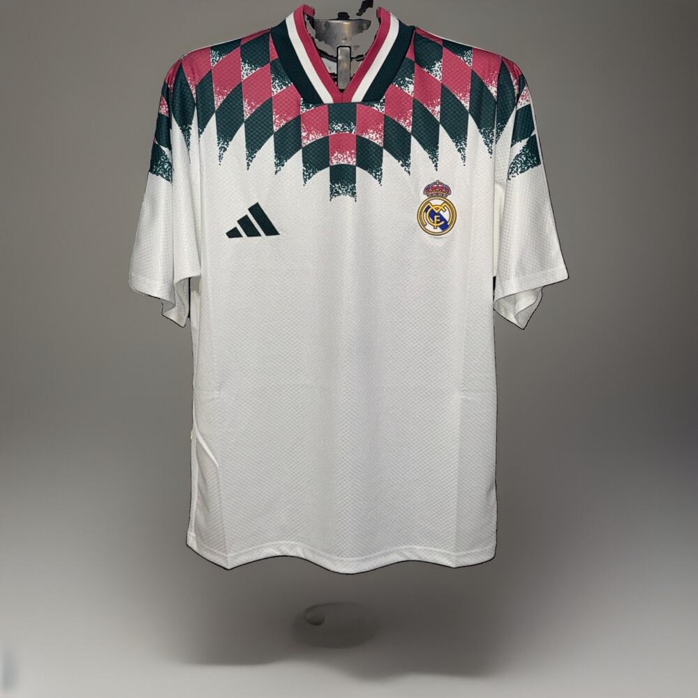 Adidas Real Madrid Stadium Jersey White Green Burgundy KG2960 SZ Med